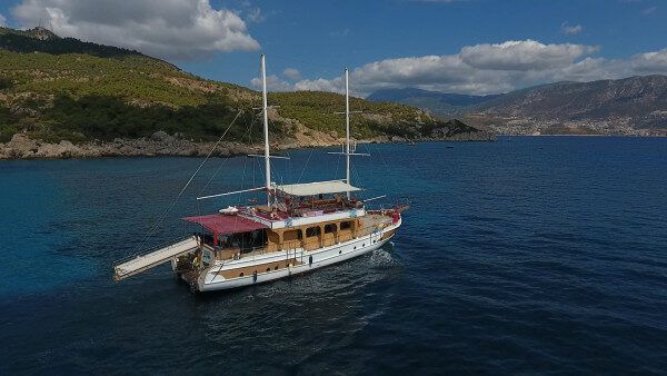 WoodenSchooner Special Sea Bella Charter v Antalyi, Kaş, Kalkan, Turecko