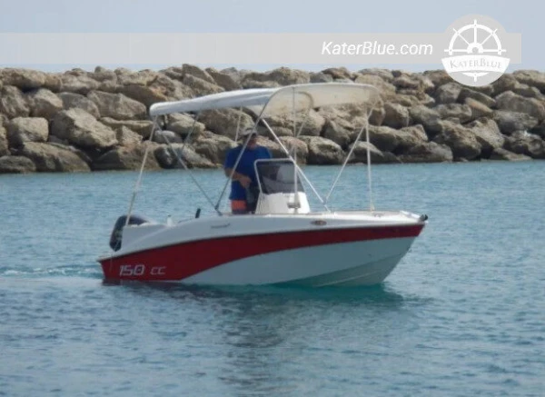 Full Day on Motor Boat Compass 150CC Sailing Experience low-season in Chania, Greece