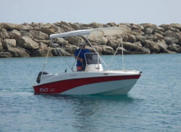 Full Day on Motor Boat Compass 150CC Sailing Experience high-season in Chania, Greece
