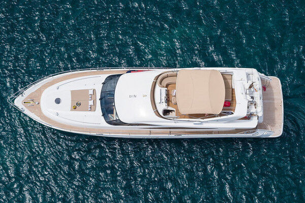 Half-Full Day in High Season With Stunning Example of The Princess Motor Yachts M Models-Experience in Ornos, Greece