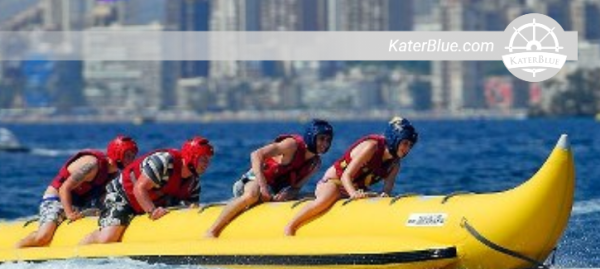 Trying Banana Boat with your friends-Experience in Alicante, Spain