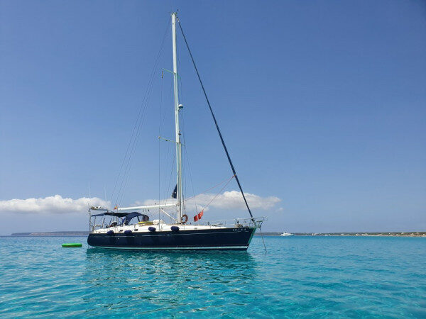 Fantastic excursion around Ibiza in Spain aboard a fancy yacht.