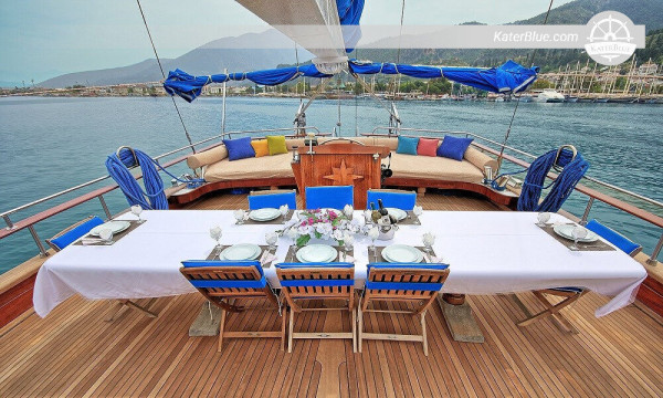 Marmaris-Türkiye arası mavi yolculuk için yeni donatılmış gulet hizmetinizdedir.