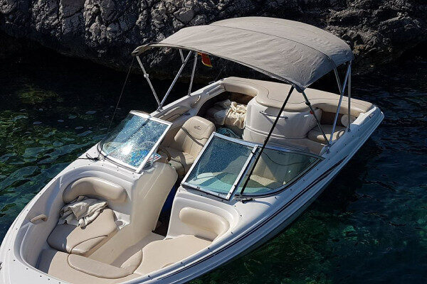 Speedboat ready to take you to the Lady of the Rock Kotor-Montenegro