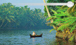 Beautiful moment on a luxury boat in the Back Sea. Kerala-India