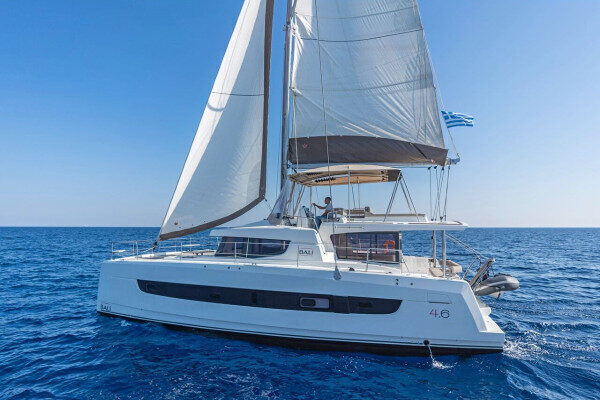 Catamaran charter weekly basis Paxos Greece
