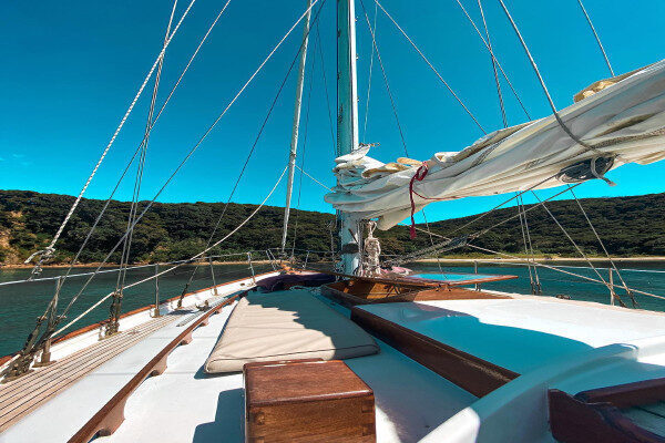 Traditional gullet day charter Motukokako Island New Zealand