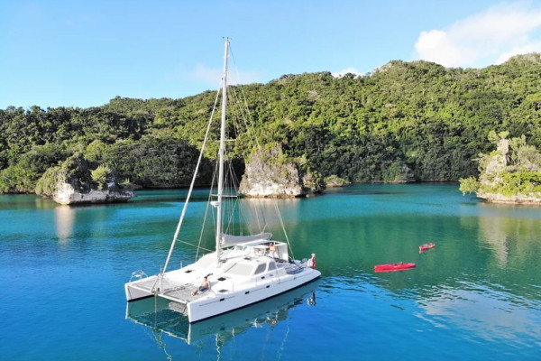 Opulent catamaran skippered day charters offer Lau Fiji