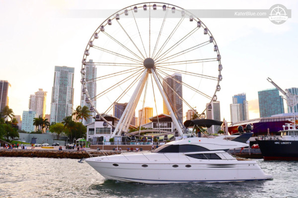 Crewed Fairline yacht day charter offer Elliott-Key Miami