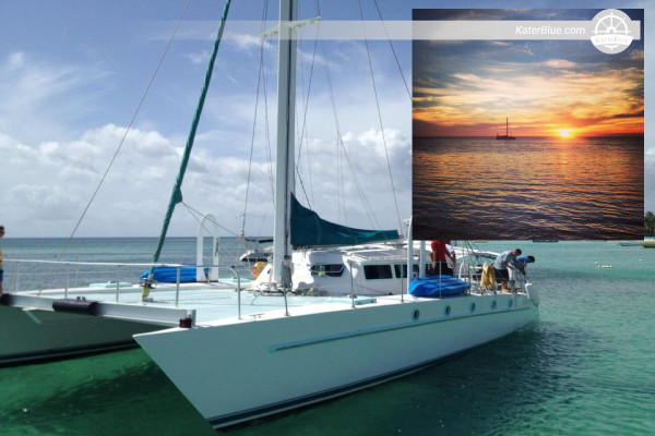 Katamaran solnedgangssejl 40-pax Utila-Roatan Honduras