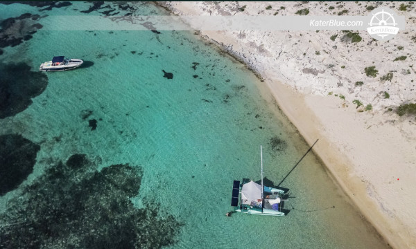 Skippered catamaran day sailing voyage offer Ibiza Spain