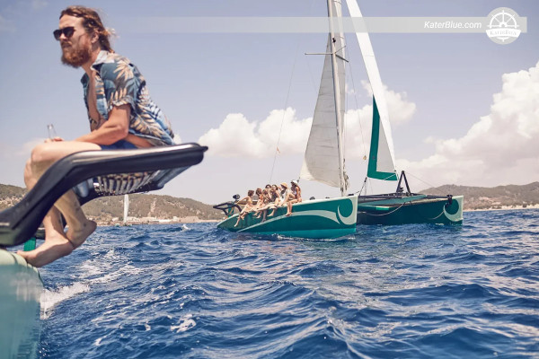 34ft catamaran crewed day sailing vacation Marbella Spain