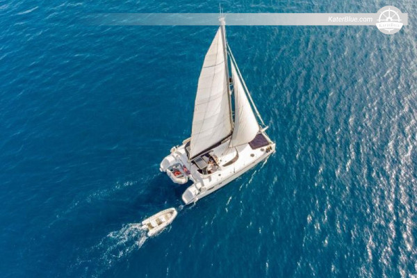 42ft catamaran skippered night sailing offer Gocek Turkey