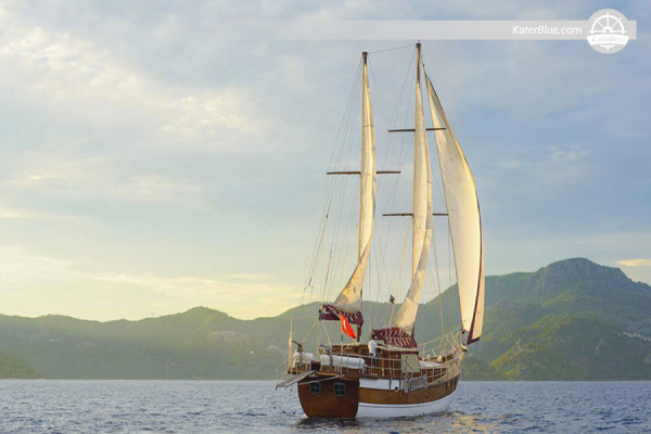 4-cabins wooden gulet overnight charter Gocek Turkey