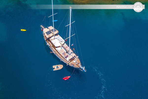 Crewed gulet moonlight sailing voyage Kızılada-Bodrum Turkey