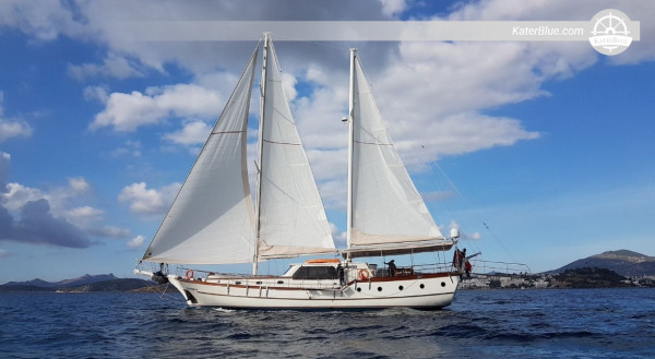 Vendita di caicco usato di 22 metri con 4 cabine e 8 posti a Bodrum, Turchia.