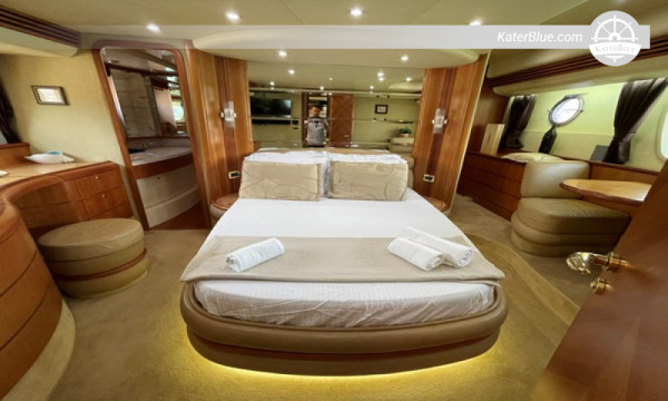 Aluguel semanal de luxo do iate Azimut 68 de Saranda para Ksamil, Erikoussa, Othonoi, Mathraki, Paxos e Corfu.