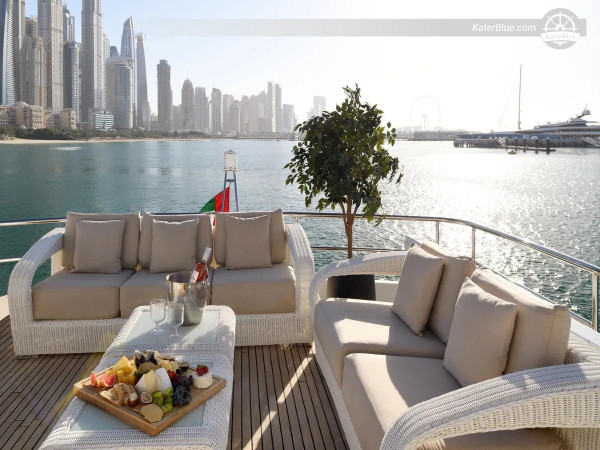 8-Hour Luxe Instagram Yacht Cruise from Dubai Marina with Photo Stops at Ain Dubai, Atlantis, Burj Al Arab & Breakfast, Swim & Glam Setup