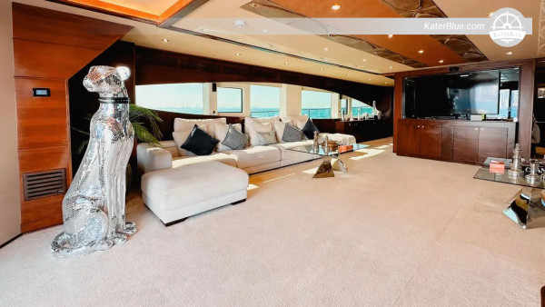 6-Hour Private Super Yacht Charter from Dubai Harbour aboard 140ft Majesty – Atlantis, Burj Al Arab & Bvlgari Bay