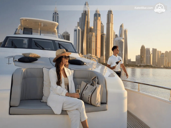 8-Hour Luxe Instagram Yacht Cruise from Dubai Marina with Photo Stops at Ain Dubai, Atlantis, Burj Al Arab & Breakfast, Swim & Glam Setup