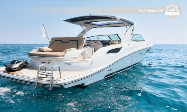 Passeio de meio dia saindo do porto de Ayia Napa - SEA RAY 350 SLX - Grutas Marinhas, Ponte do Amor, Cabo Greco, Baía de Konnos, Lagoa Azul (opcional) - 4 horas - Cruzeiro matinal privativo com skipper