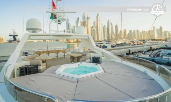 Skippered Weekly Charter on Sunseeker 131 ft – Dubai Skyline & Offshore Island Relaxation – Dubai Marina to Atlantis, The World Islands, Abu Dhabi Coast, Sir Bani Yas, Yas Island & Dubai Offshore Islands