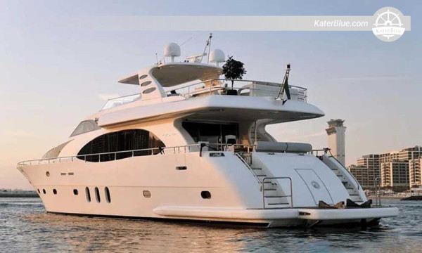 PR Marine 90 Weekly Yacht Charter – Dubai Skyline & Offshore Island Relaxation