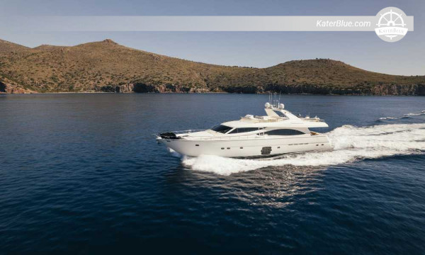 Classic Saronic Escape – Ferretti 830 Fly Weekly Crewed Charter from Athens