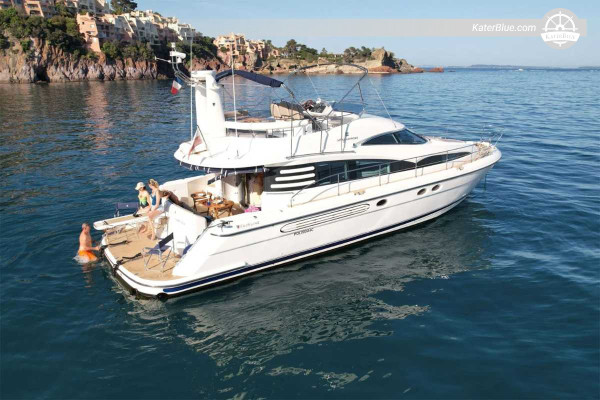 Skippered Fairline Squadron 52 Day Charter from Cannes to Théoule-sur-Mer and Esterel Coast